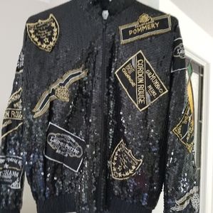 Lillie Rubin black silk seequen vintage jacket